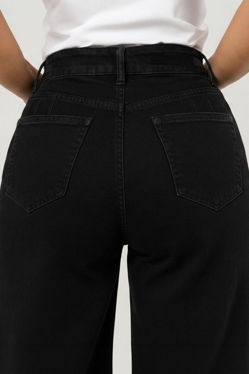 Jeans Wide Leg Palazzo Elasticado Tiro Alto Push Up Oversize-5