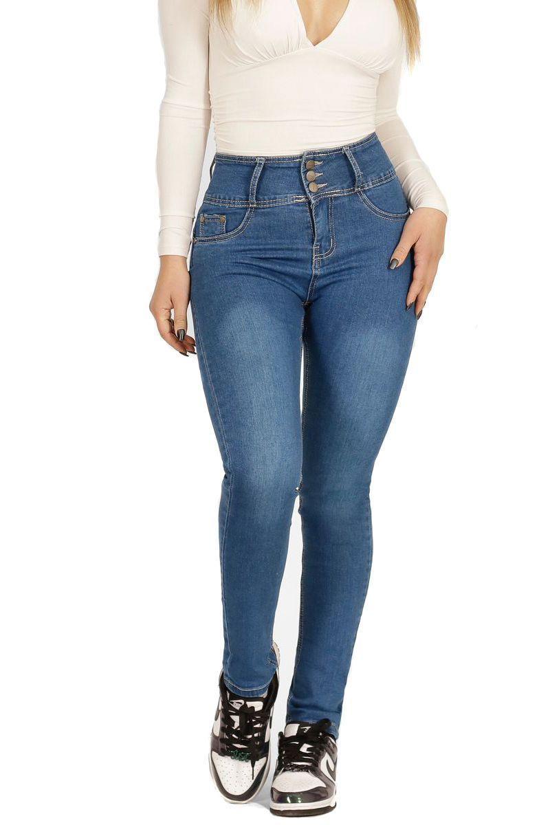 Jeans Pitillo - Push Up Levanta Cola Corte Colombiano Calce Perfecto-0