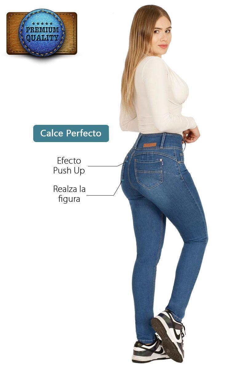 Jeans Pitillo - Push Up Levanta Cola Corte Colombiano Calce Perfecto-2