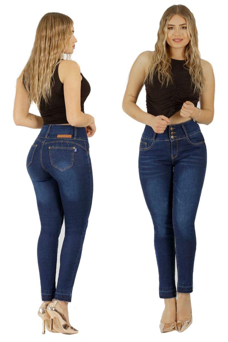 Jeans Pitillo Push Up Levanta Cola Corte Colombiano Calce Perfecto Full Elasticados-3