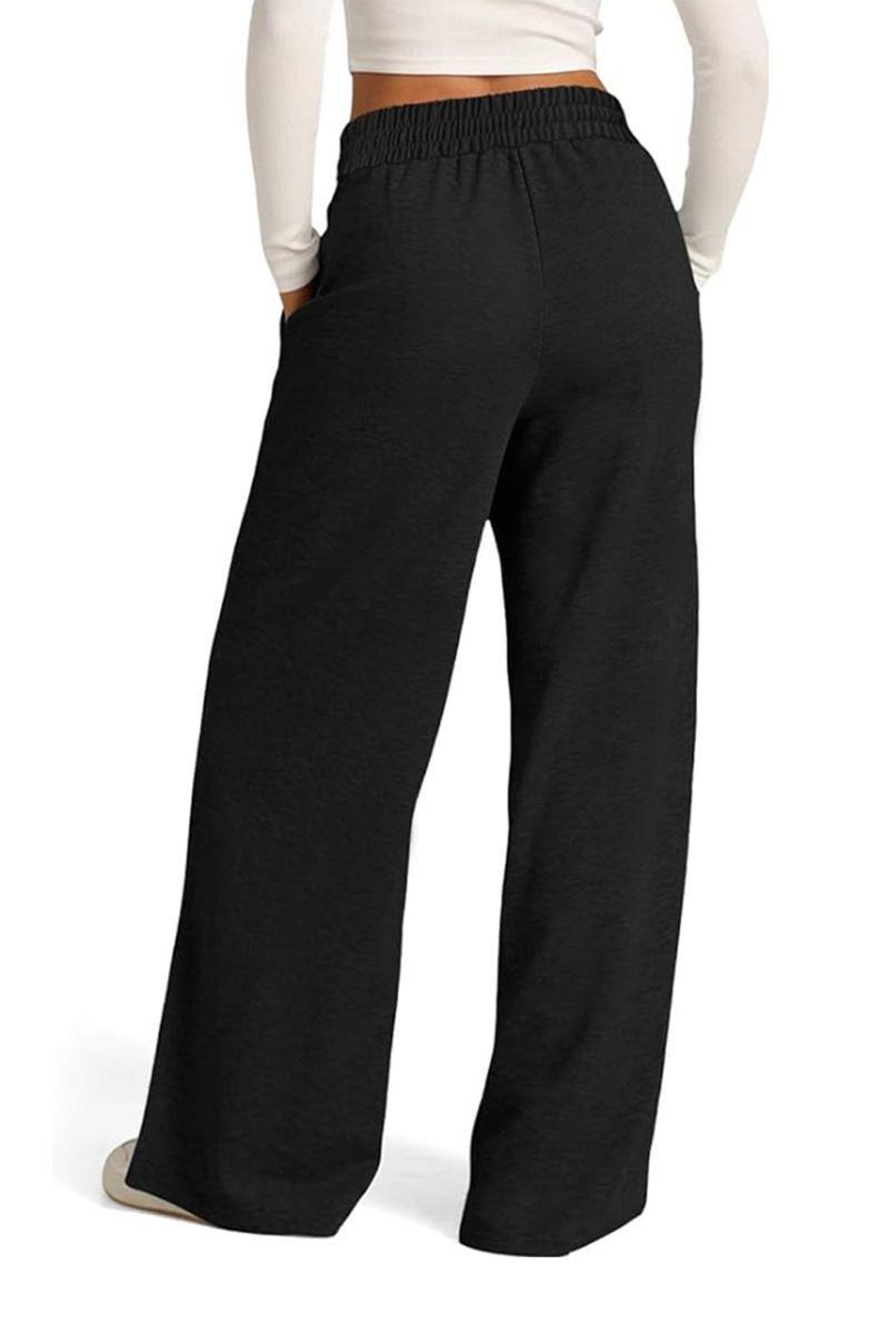 Pantalón Buzo Algodón Palazzo Pretina Ancha Elasticados Wide Leg-4