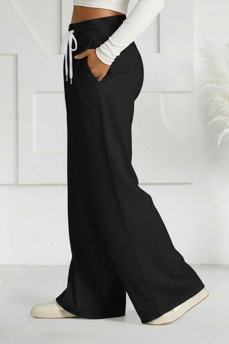 Pantalón Buzo Algodón Palazzo Pretina Ancha Elasticados Wide Leg-3