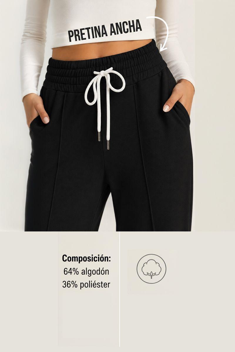 Pantalón Buzo Algodón Palazzo Pretina Ancha Elasticados Wide Leg-6