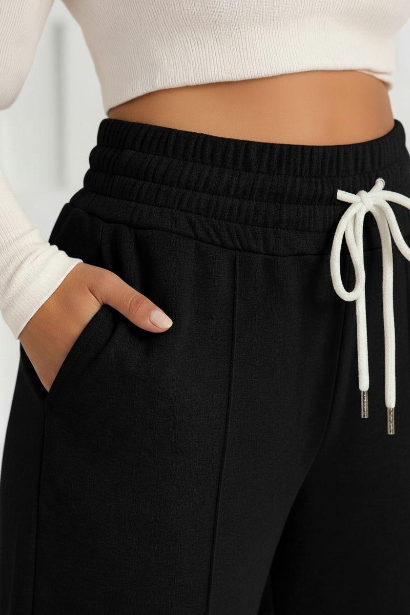 Pantalón Buzo Algodón Palazzo Pretina Ancha Elasticados Wide Leg-7