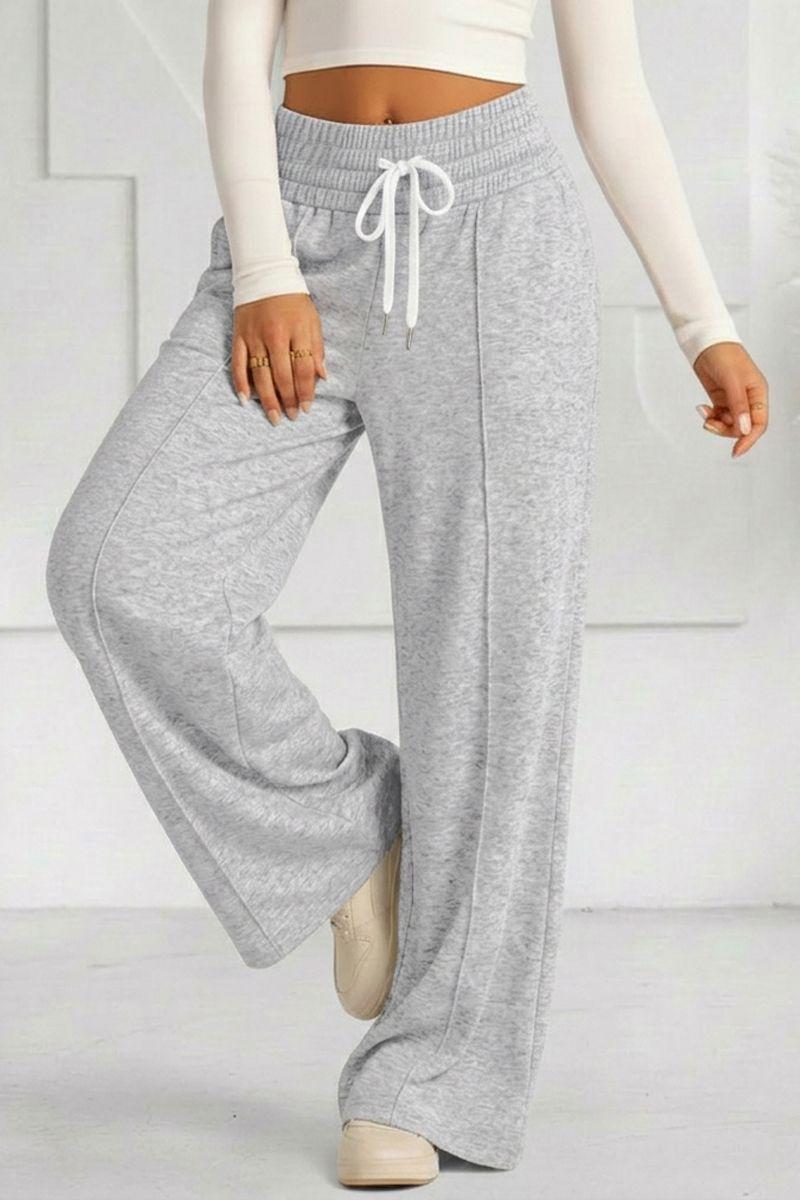 Pantalón Buzo Algodón Palazzo Pretina Ancha Elasticados Wide Leg-0