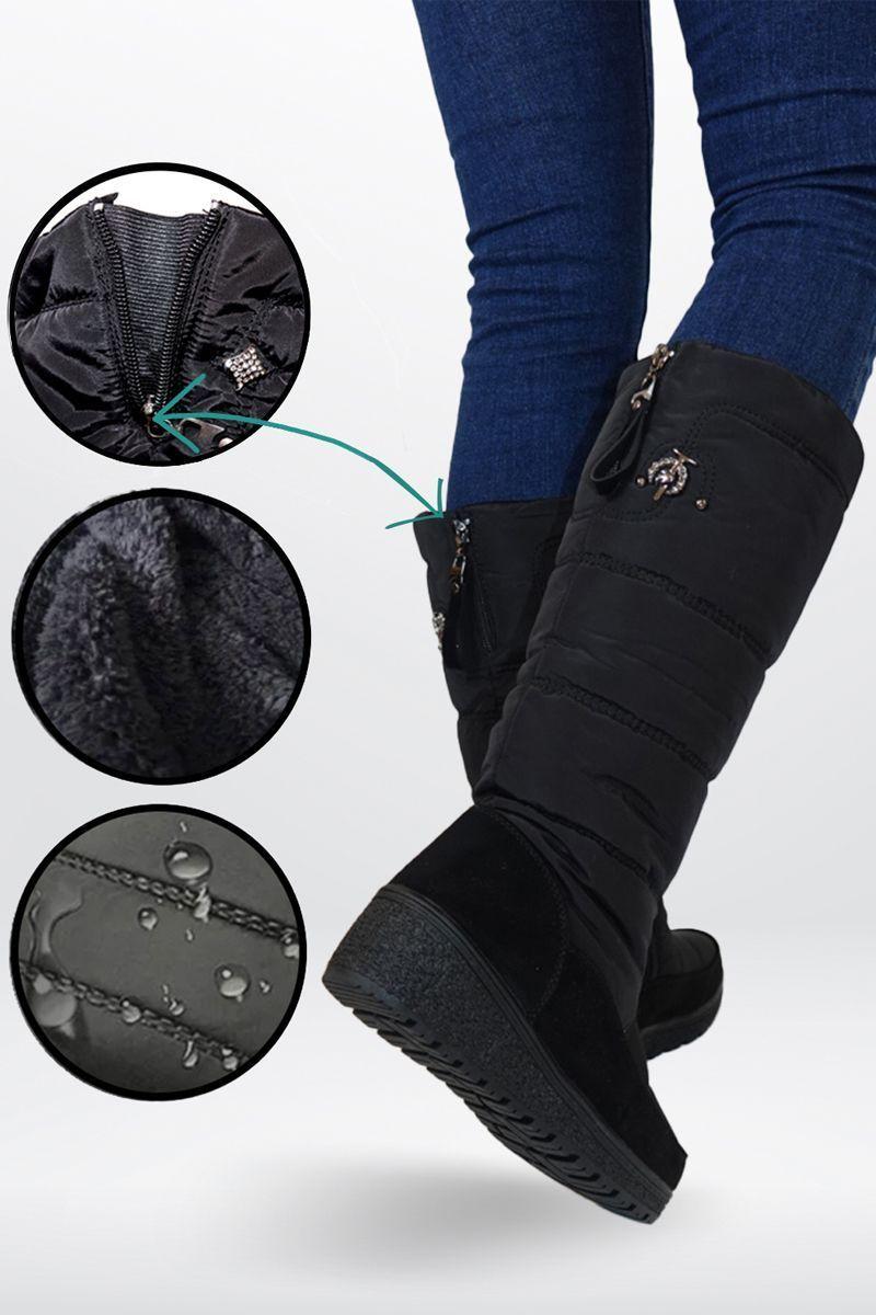 Botas Impermeables Térmicas Largas Por Dentro Forradas Con Chiporro Plataforma-7