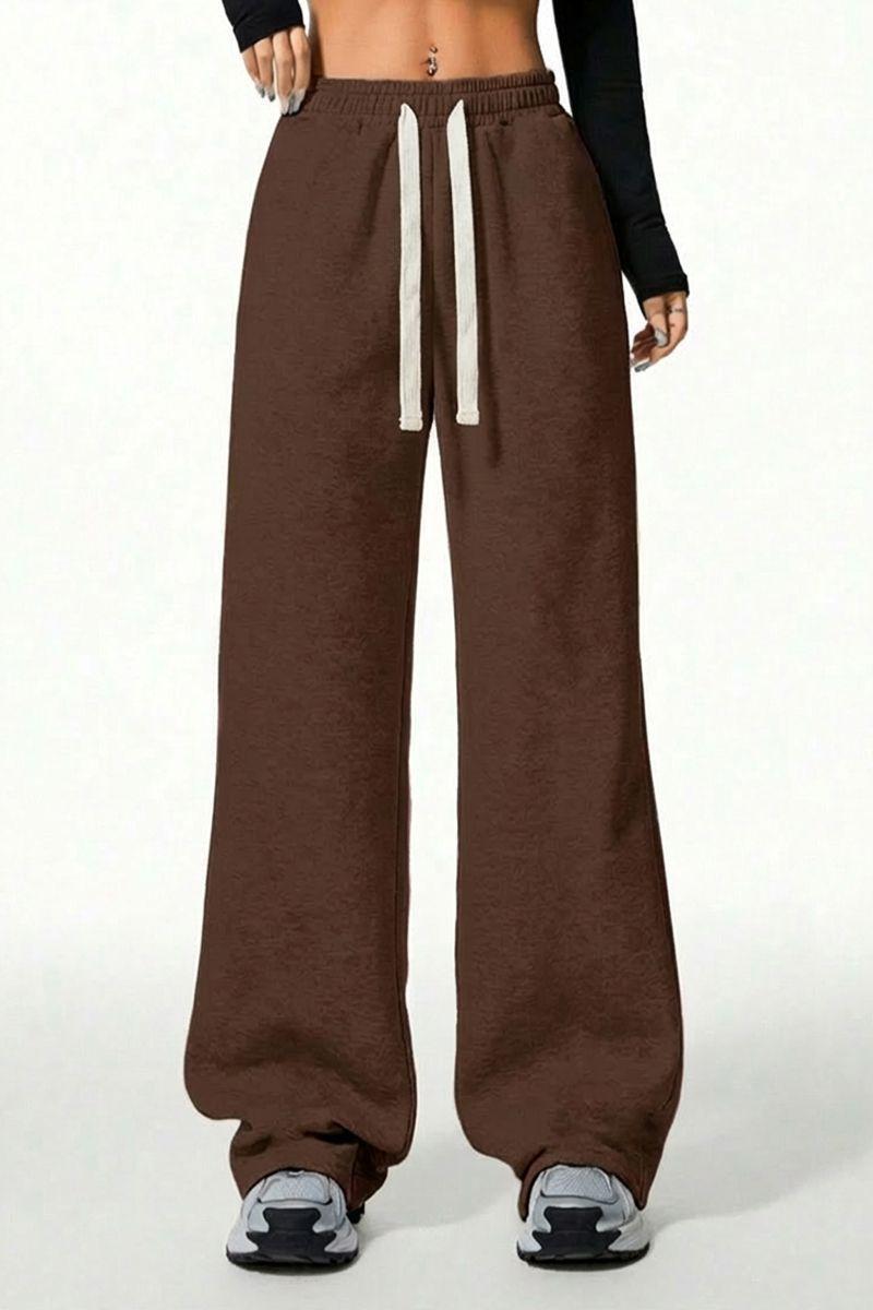 Pantalón Buzo Algodón Térmico Forrado en Chiporro Palazzo Wide Leg-1