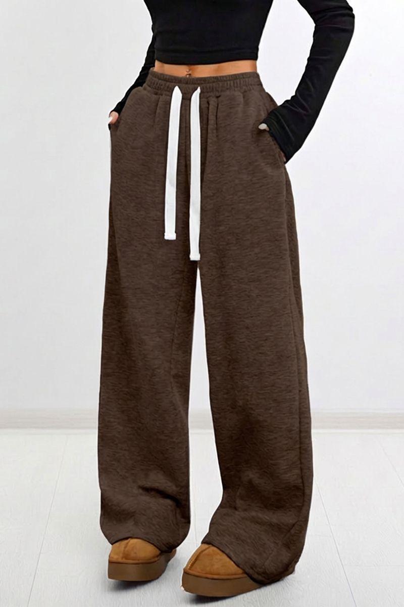 Pantalón Buzo Algodón Térmico Forrado en Chiporro Palazzo Wide Leg-3