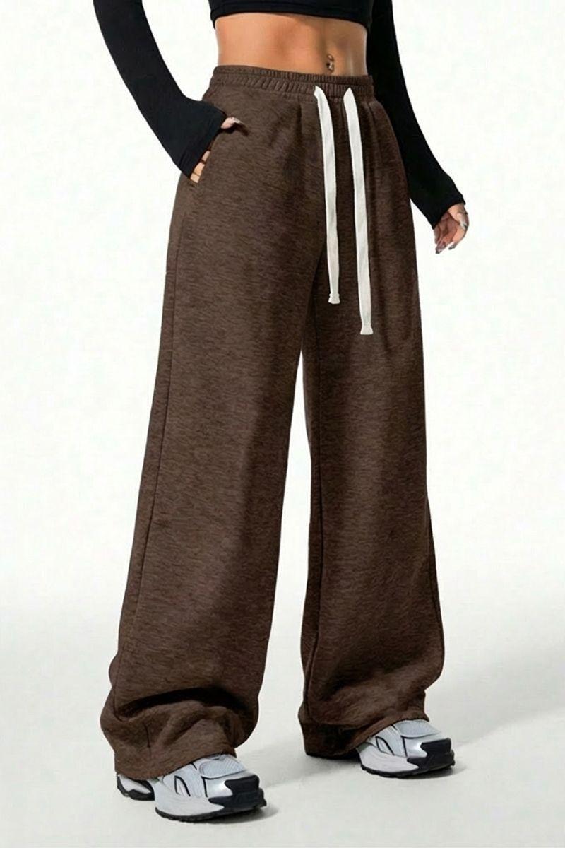 Pantalón Buzo Algodón Térmico Forrado en Chiporro Palazzo Wide Leg-4