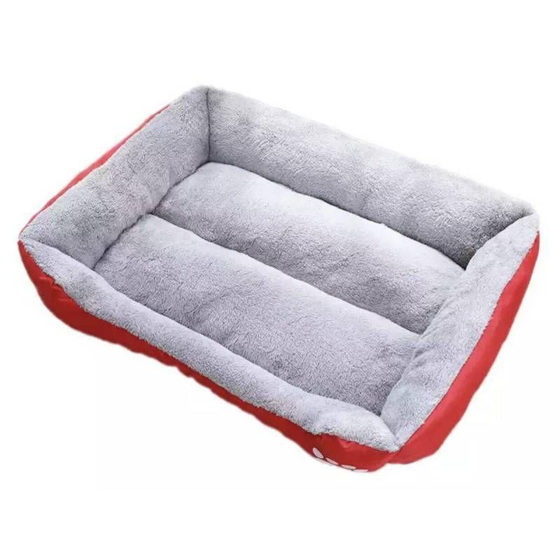 Cama Para Mascotas Grande 80L -70 Ancho Roja-0