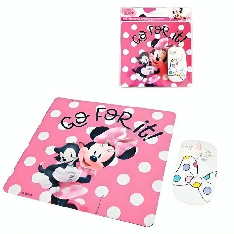 KIT MOUSE INALAMBRICO  Y MOUSE PAD MINNIE 1-3