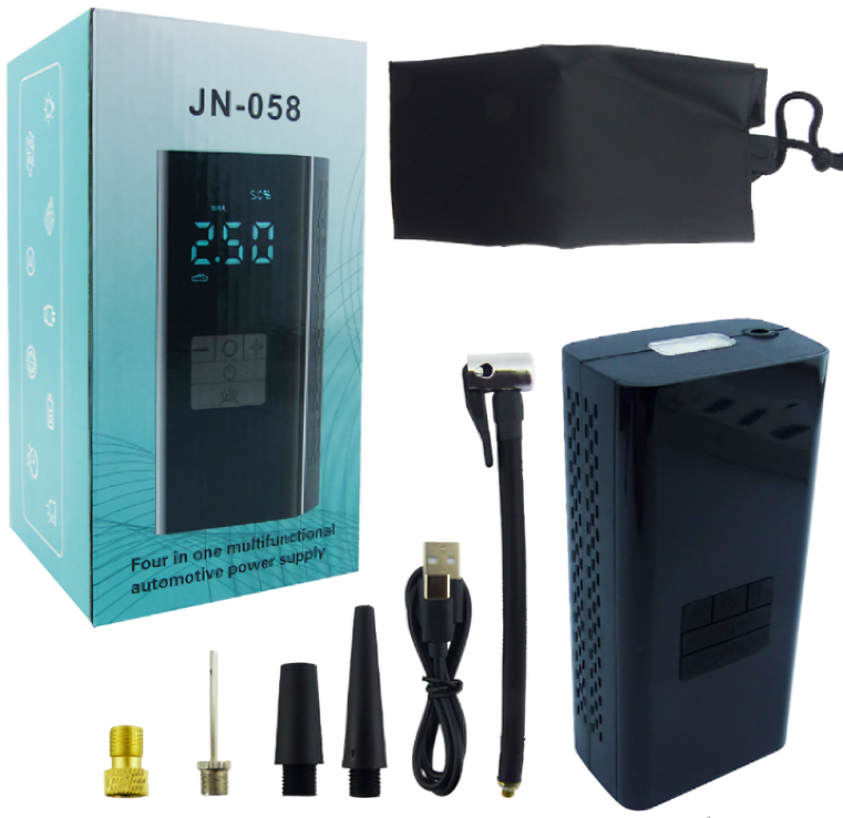 COMPRESOR DE AIRE PORTATIL DIGITAL MOD.JN-058 RECARGABLE EN CAJA -2