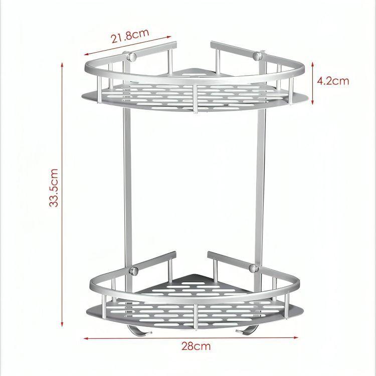 Organizador Para Ducha Estante Esquinero 2 Niveles Multiuso-2