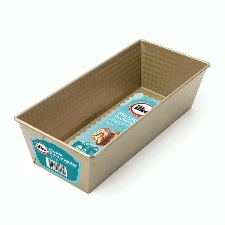 Molde Rectangular 25cm Non Stick Gold -0