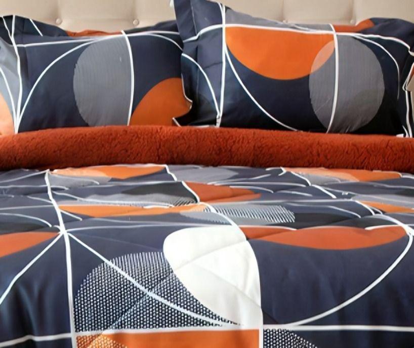 Plumón Estampado Deluxe Sherpa 2 Plazas  Geométrico – Doral -3