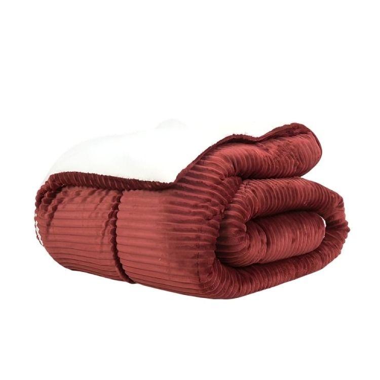 Plumón Corduroy Coral Sherpa 2 Plazas / Burdeo – Mashini -1