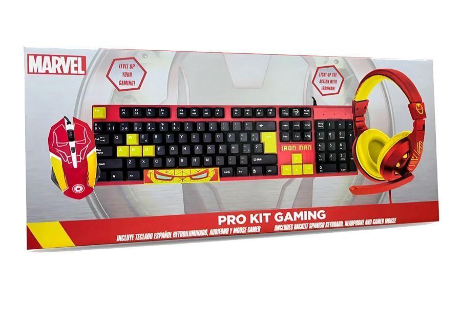 Kit Gamer Marvel Iron Man 3 En 1 Teclado+mouse+audifonos-4