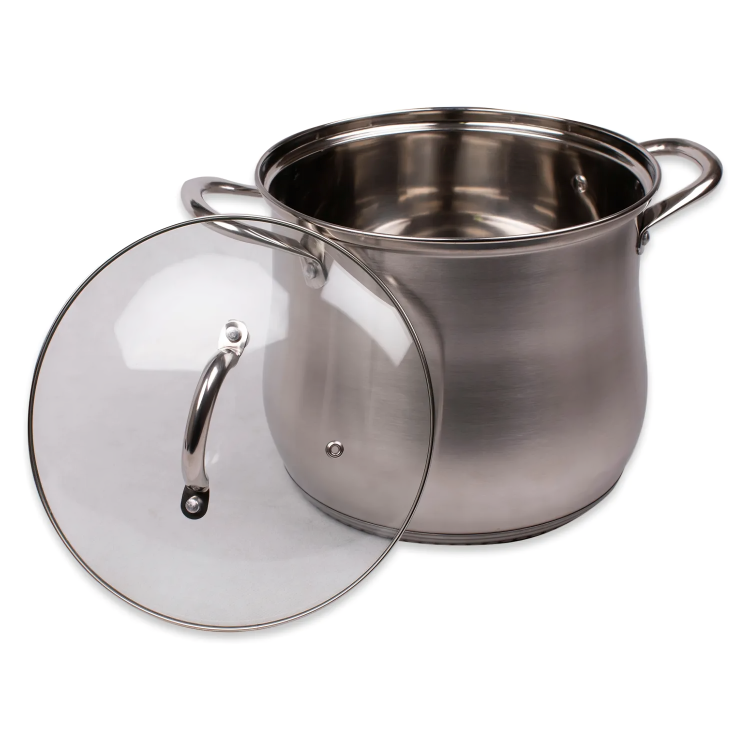 Olla Acero 24 cm Tapa de Vidrio Kassel Doral-1