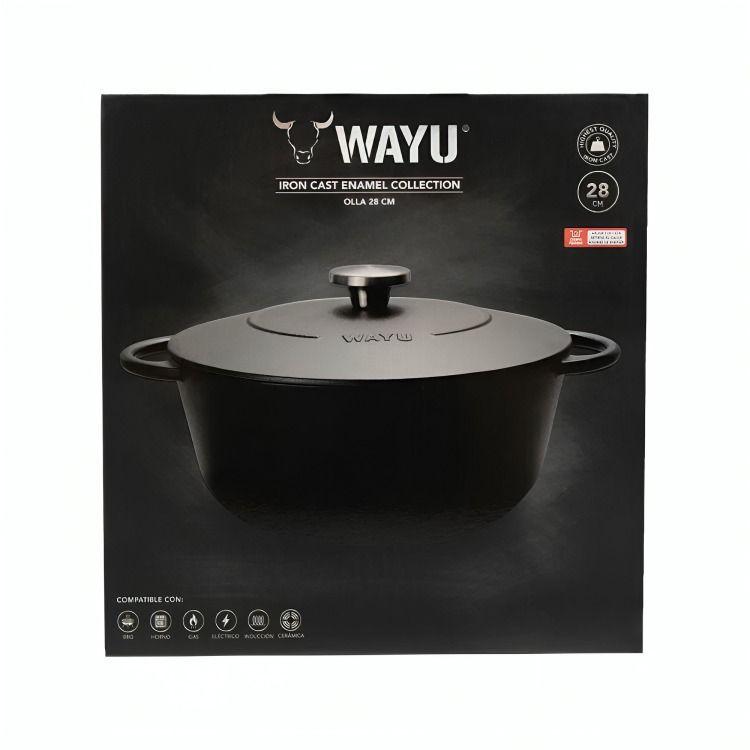 OLLA ENAMEL 28CM IRON CAST WAYU-3