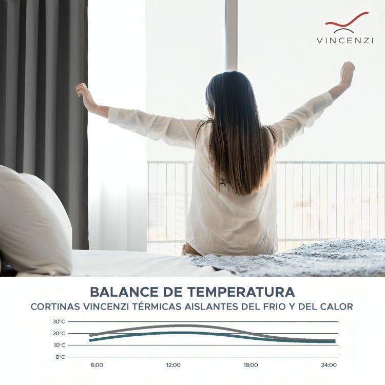 Cortina de Tela Blackout + Velo Vincenzi 140x220 Gris -3
