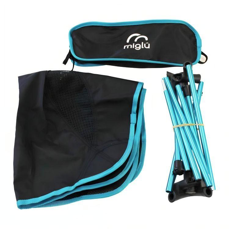 Silla plegable de camping azul-2