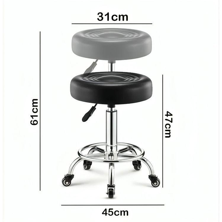 Taburete Piso Bar Ajustable Giratorio Con Ruedas-2