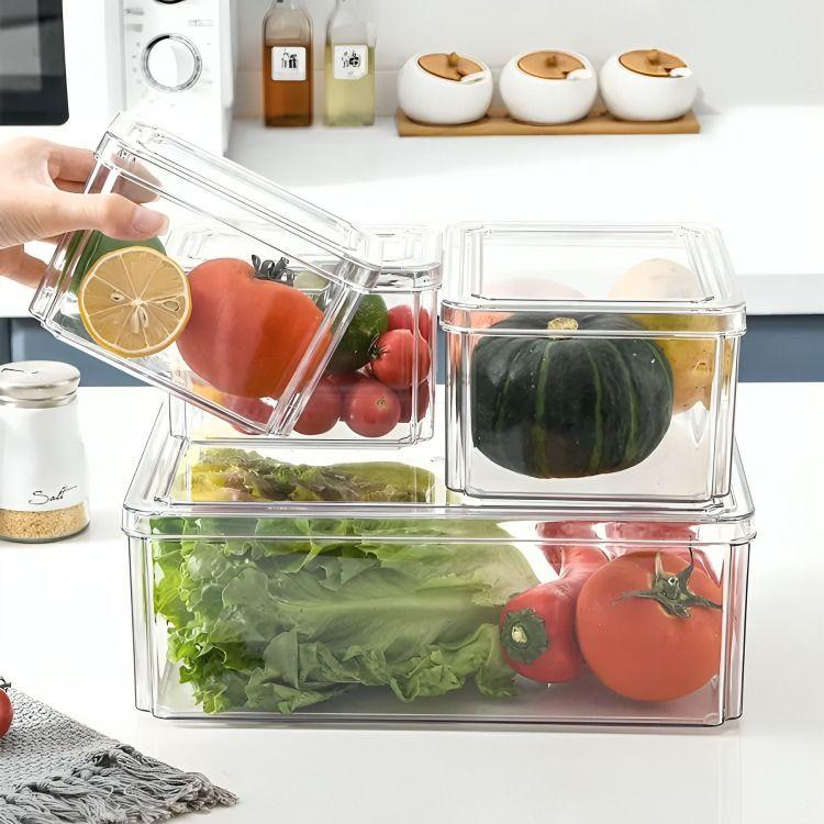 Organizador Refrigerador Cocina Set 7 Contenedores Con Tapa-3