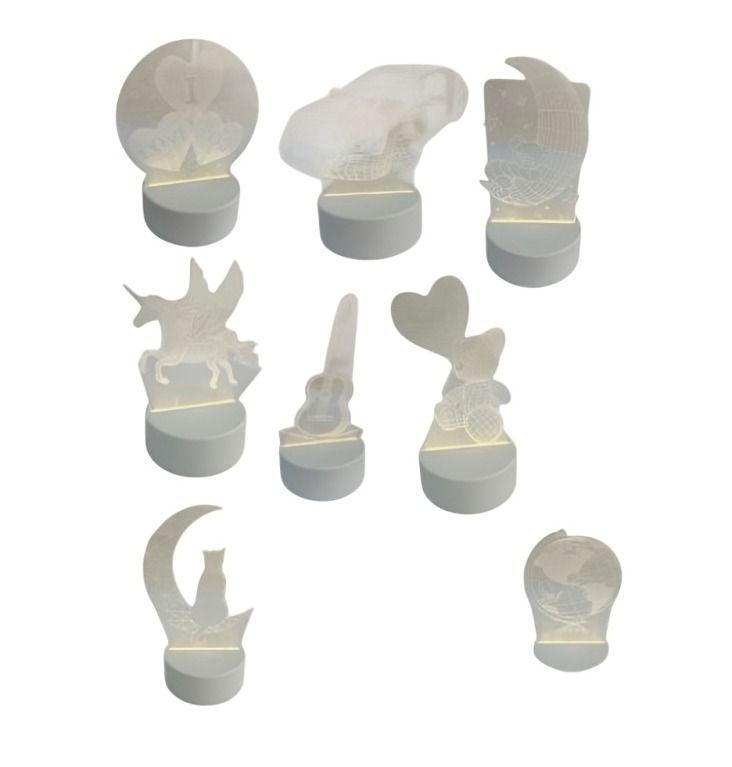Lámpara 3D Acrílico 8 Diseños Luz Cálida USB-2
