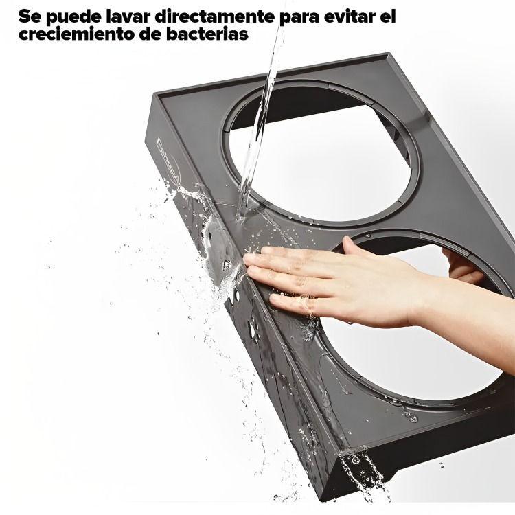 Comedero-bebedero Para Perros Altura Ajustable - Plato Acero-3