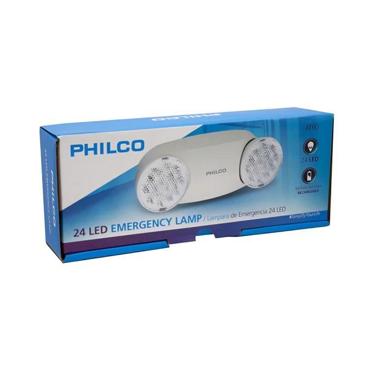 LAMPARA DE EMERGENCIA AT60 2 FOCOS FIJA PHILCO-1