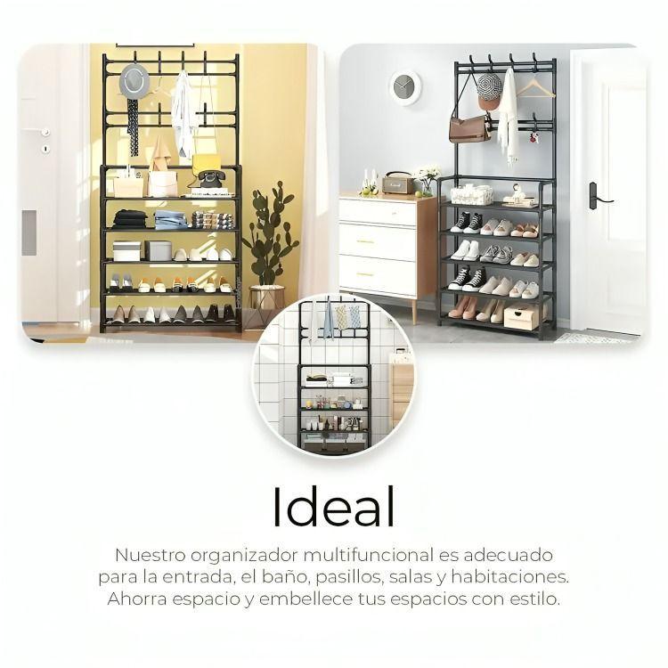 Organizador 2 En 1 De Ropa Perchero Y Zapatero 5 Niveles-4