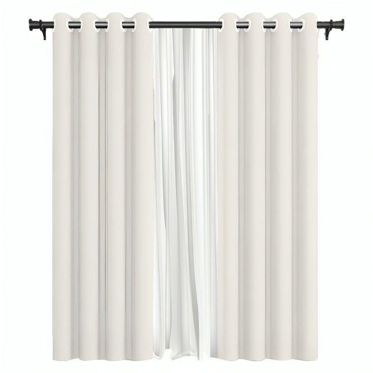 Cortina de Tela Blackout + Velo Vincenzi 140x220 Blanca-0