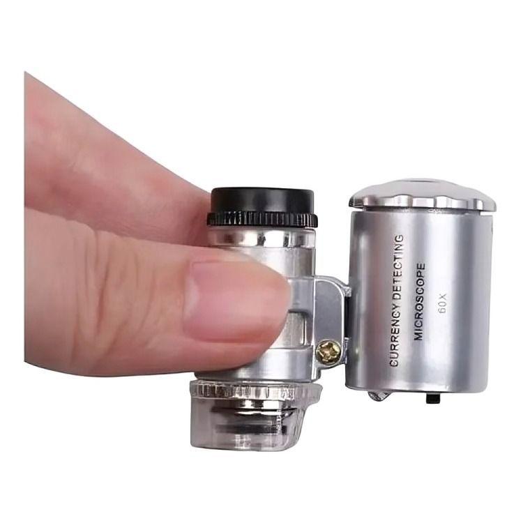 Microscopio Lupa De Bolsillo Luz Led/uv 60x-0