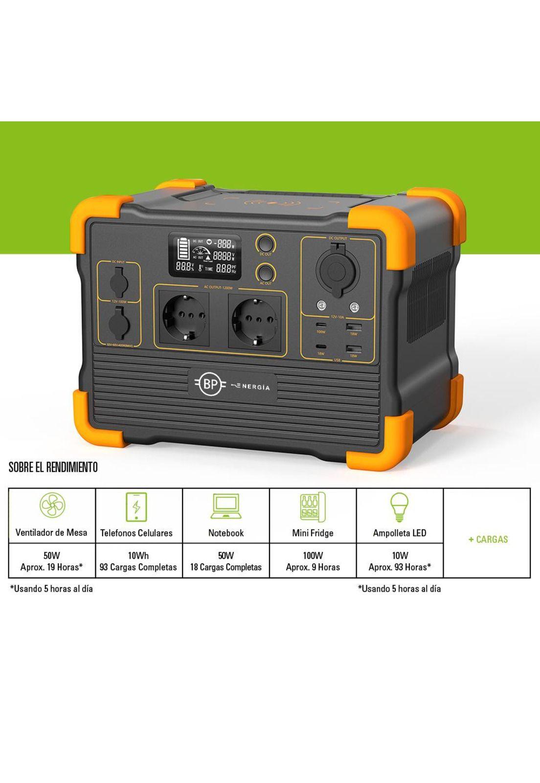Generador de Energia Recargable 1200W Bp Energia-3