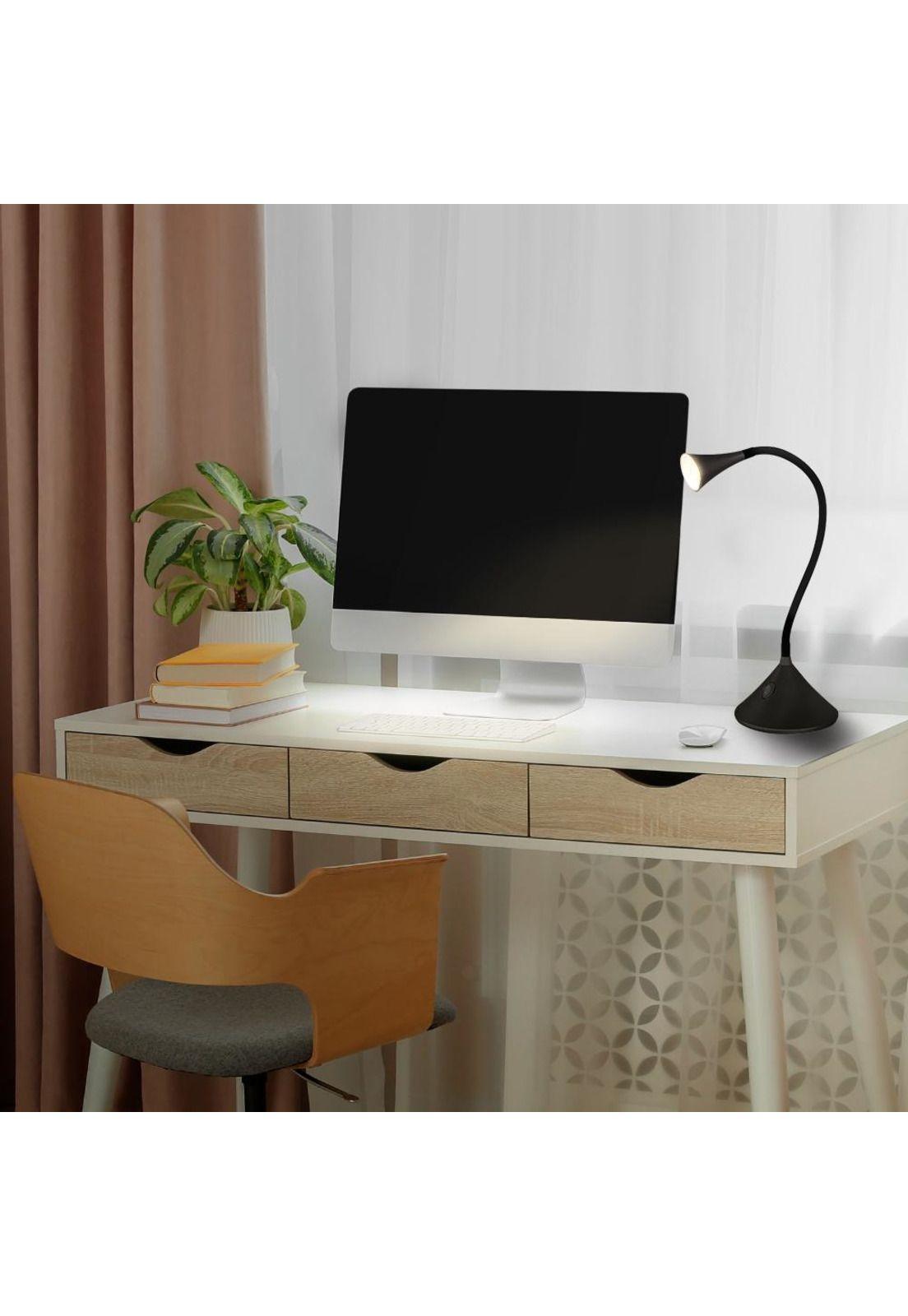 Lámpara De Escritorio Led Cobra Luz Cálida Negro-1