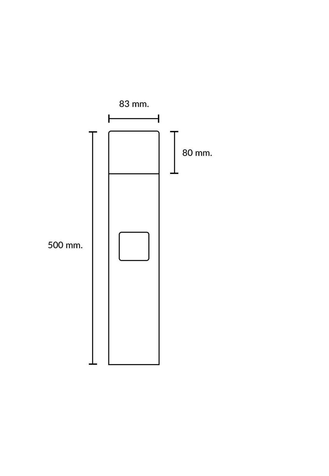 Farol Poste 50Cm Praza Negro-4