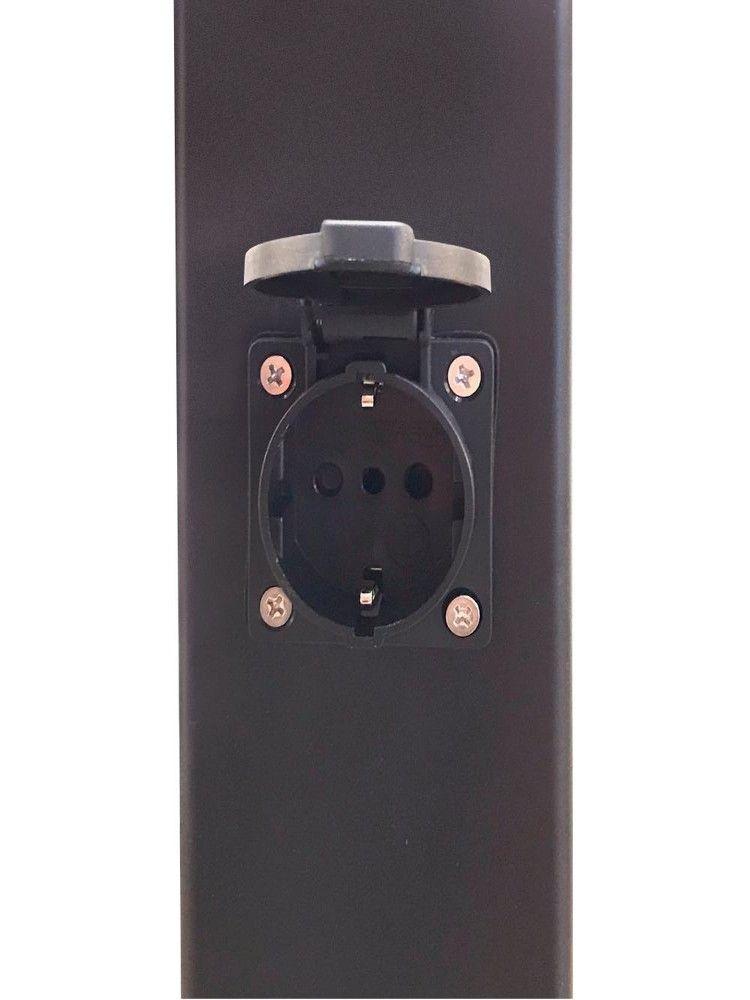 Farol Poste 50Cm Praza Negro-3