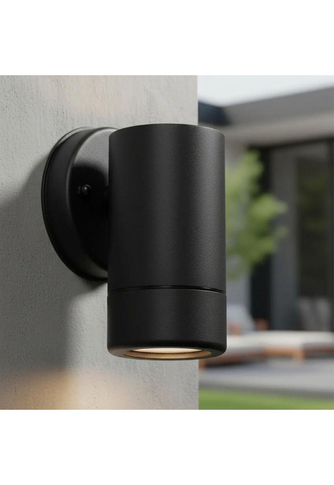 Aplique Muro Cil Plástico Ip44 Negro Gu10-2