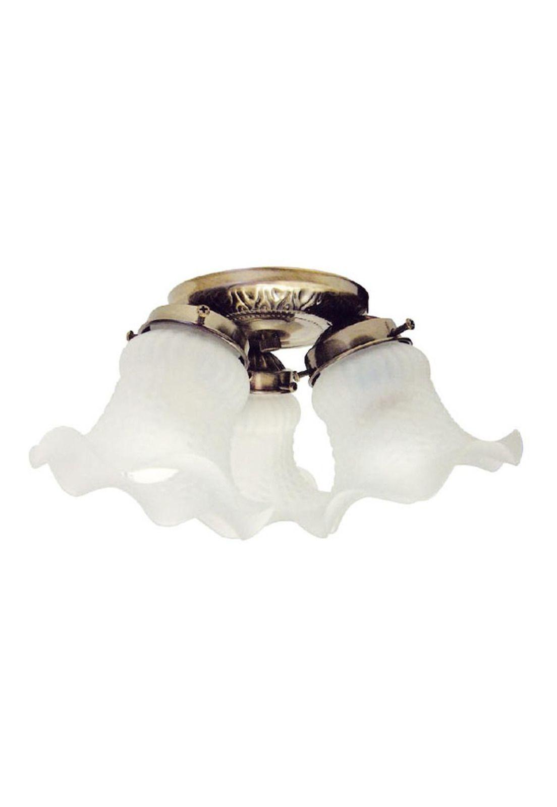 Plafón 3 Luces Homelux Envejecido Con Tulipas-2