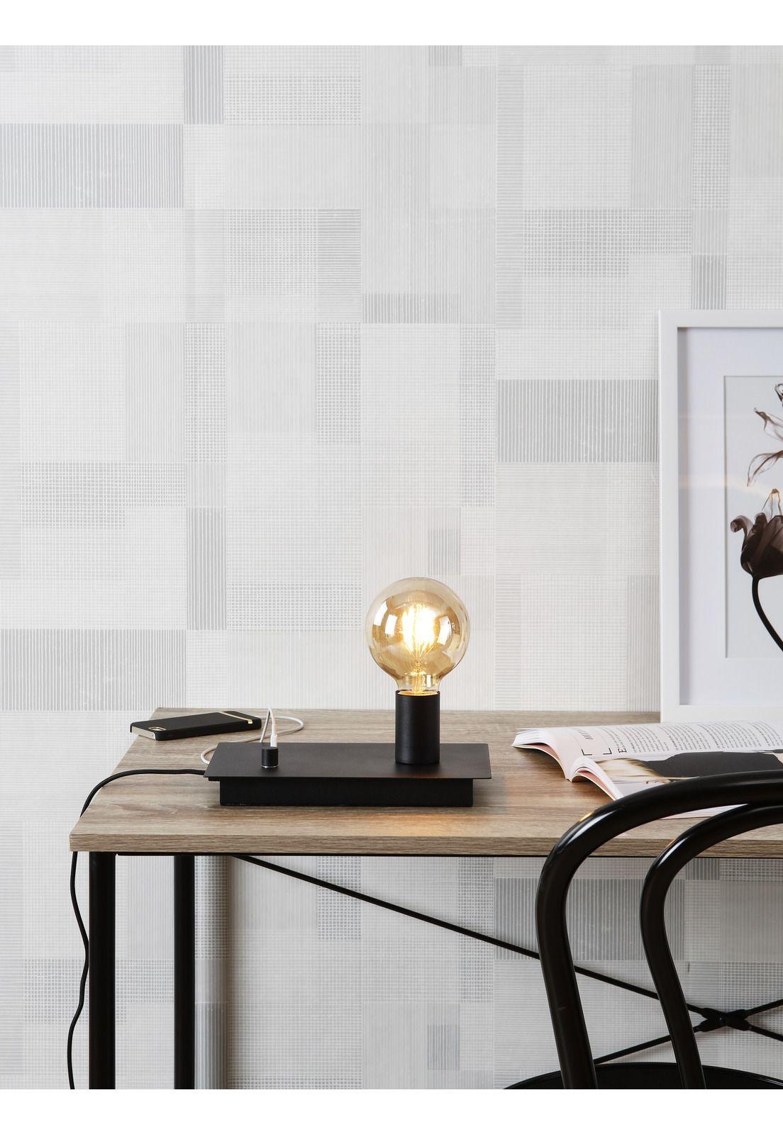 Lámpara De Mesa Byp Load Con Puerto Usb Negro-1