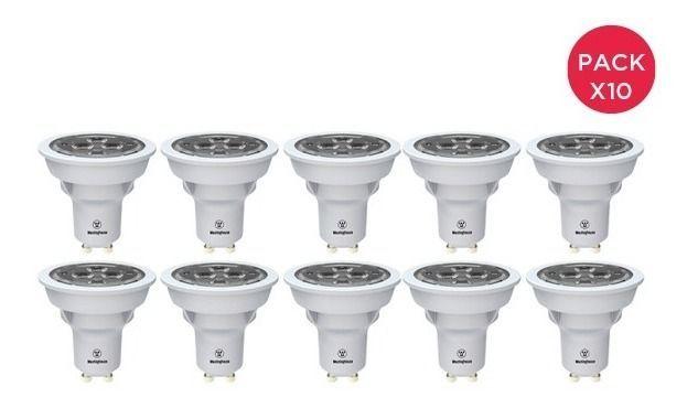 Pack X10 Ampolleta Led 5w Luz Blanco Neutro Gu10-0