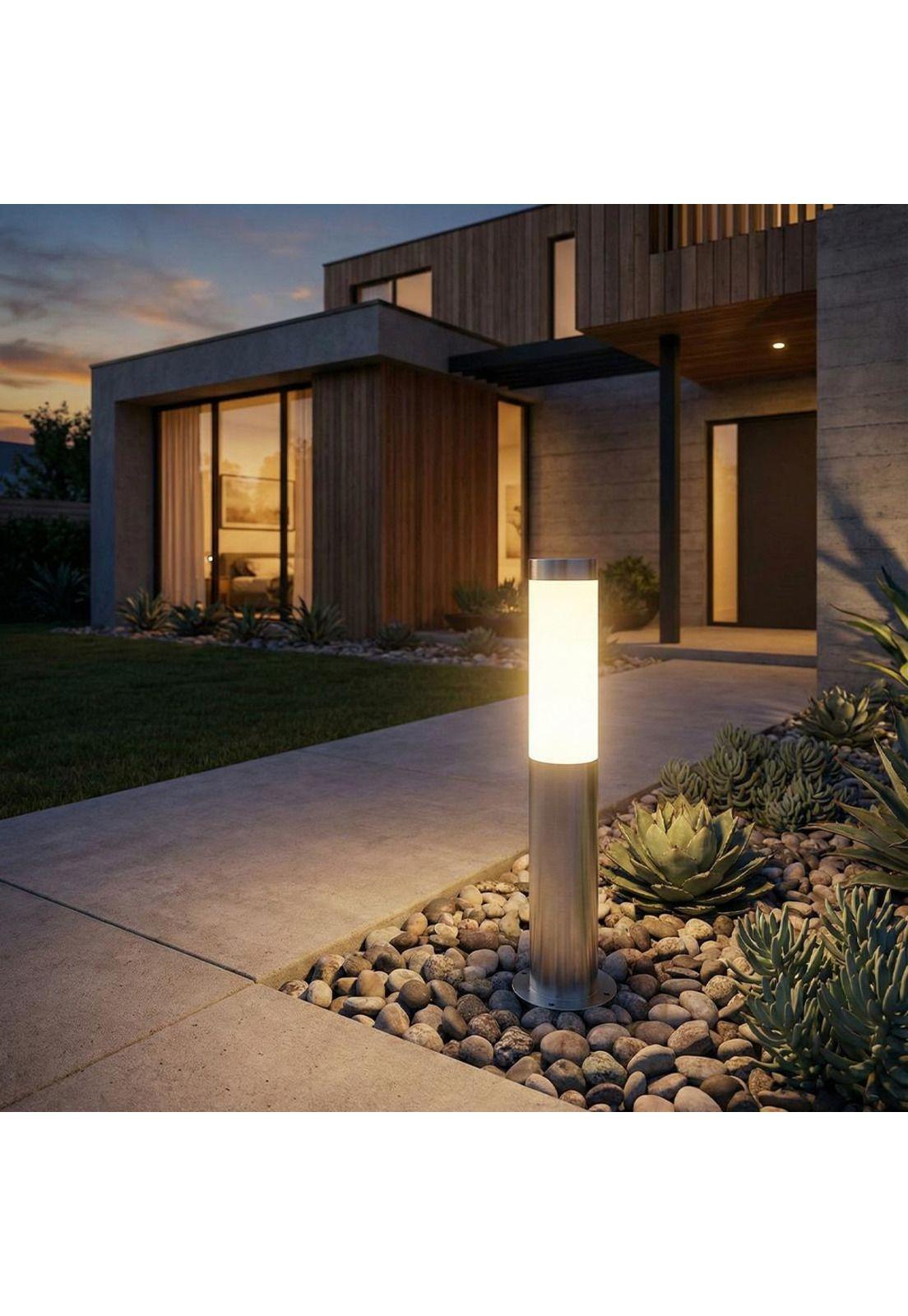 Farol Poste Espiga 50cm acero Inoxidable Ip44-1