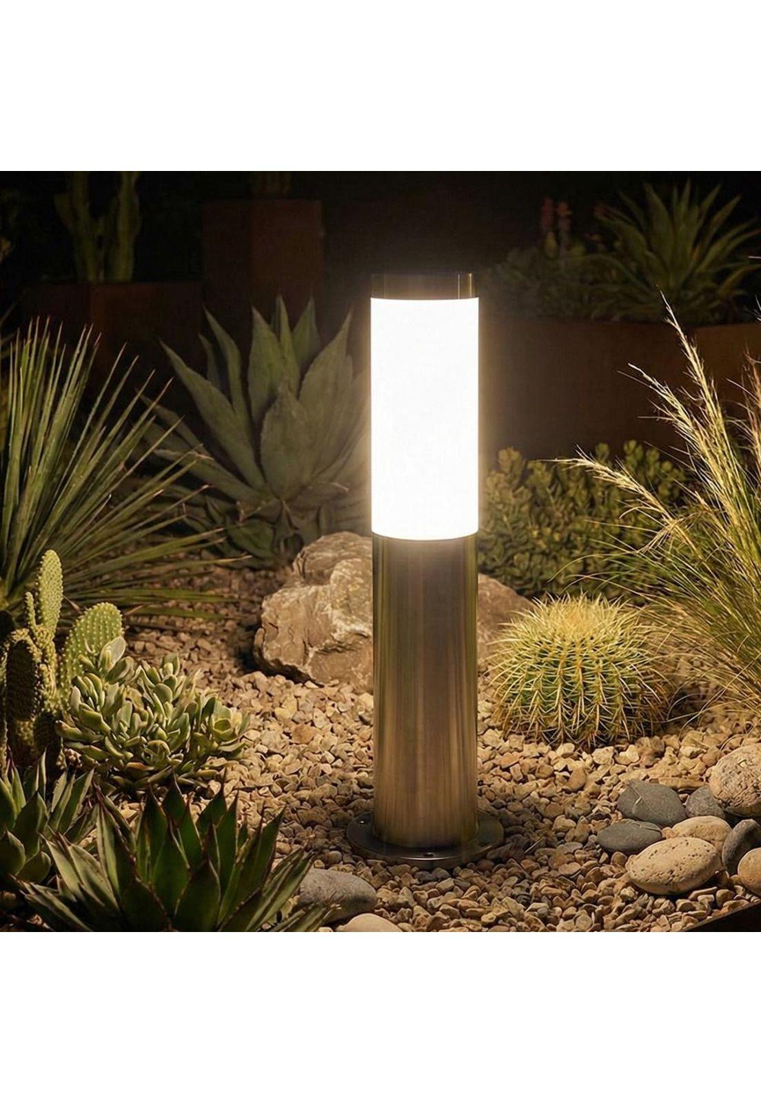 Farol Poste Espiga 50cm acero Inoxidable Ip44-2