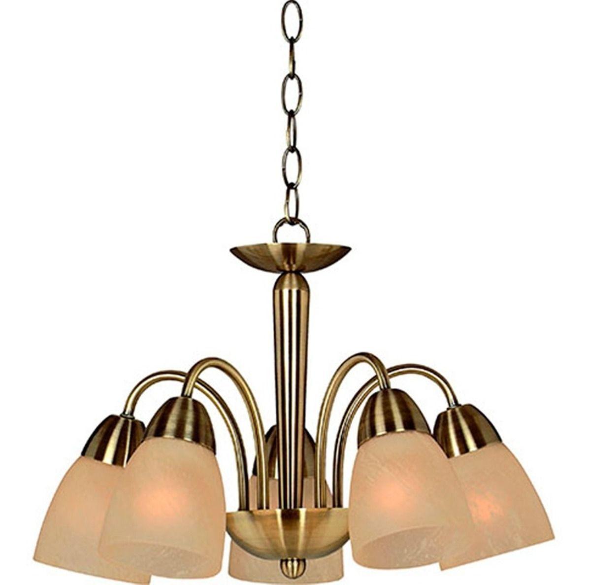 Lámpara Colgar 5l E27 Acabado Antique Brass-0