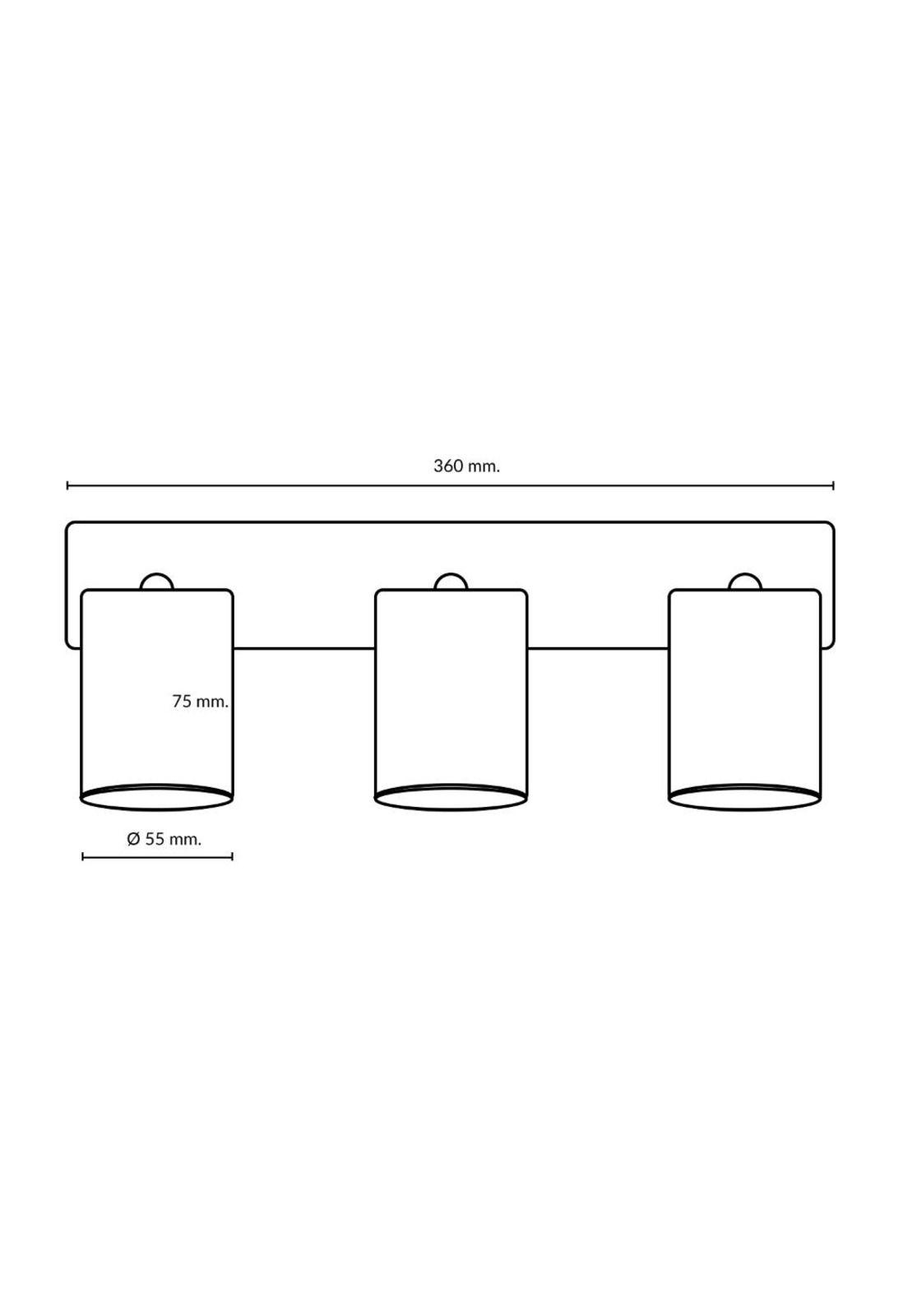 Lámpara Techo Silo Barra 3 Luces Bronce Pulido-5