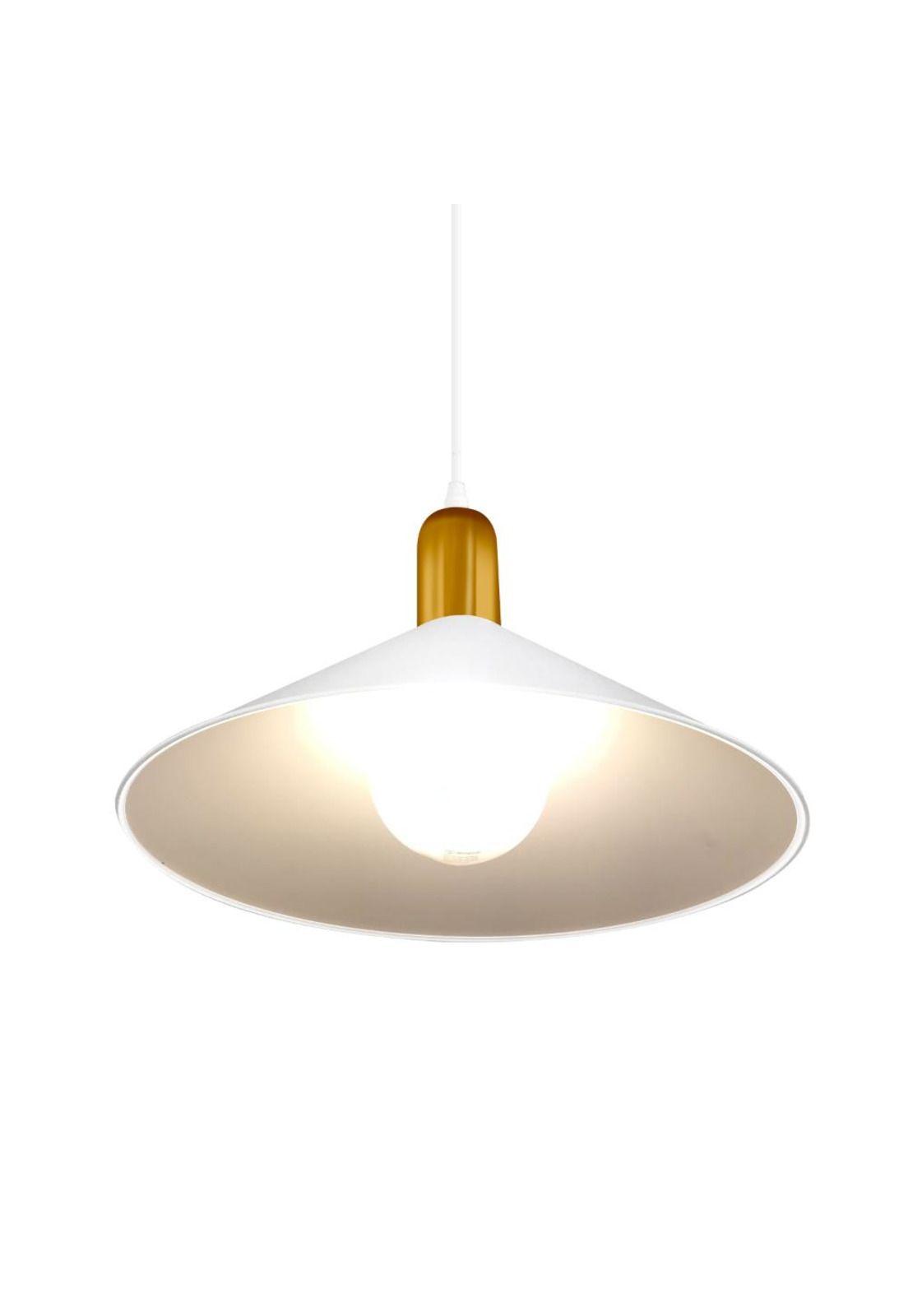 Lámpara Colgante Kegel Blanco y Dorado-2