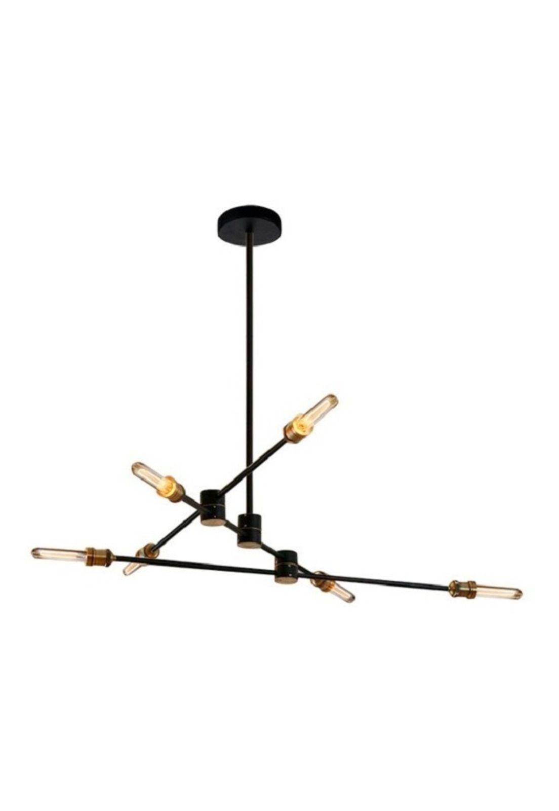 Lámpara Colgante Weston 6 Luces Negro Ajustable-0