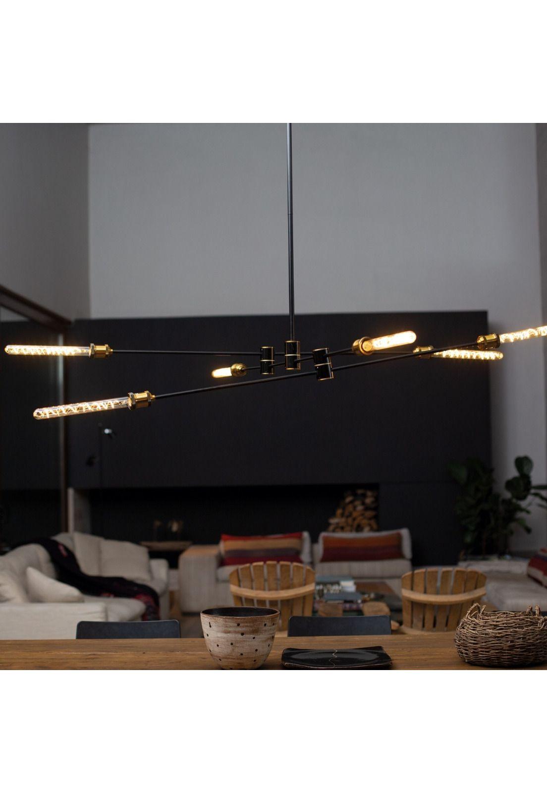 Lámpara Colgante Weston 6 Luces Negro Ajustable-2