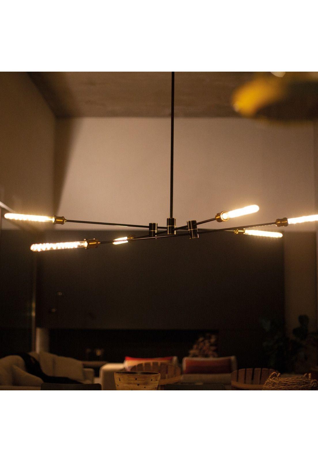 Lámpara Colgante Weston 6 Luces Negro Ajustable-4