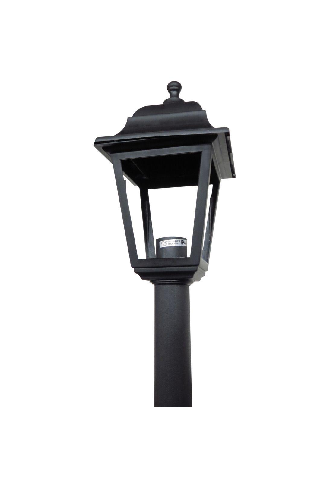Farol Pedestal 1,22m 4 Caras Sintético Negro Ip44-2
